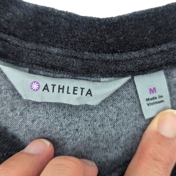 Athleta Cross Cross Velour Sweater Dress Womens Medium Grey Long Sleeve Pullover - Picture 10 of 12